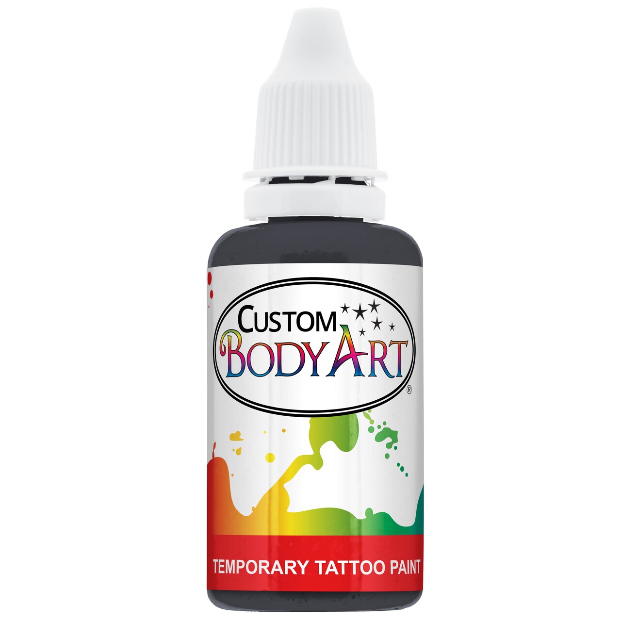 Black Airbrush Body Paint 1oz - Alcohol-Based, Waterproof, Body Paint for Adults, Cosplay, Temporary Tattoos